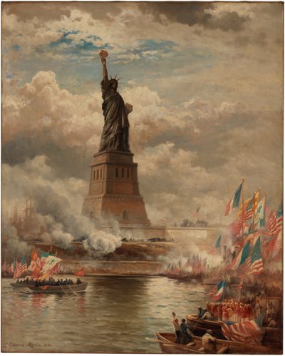 The Unveiling of the Statue of Liberty, Enlightening the World by Edward Moran